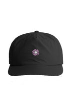 Load image into Gallery viewer, 'What To Do' daisy surf cap in black