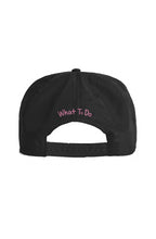 Load image into Gallery viewer, 'What To Do' daisy surf cap in black